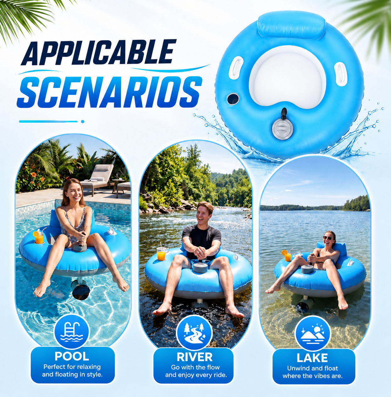 AquaCruze Motorized Pool Float lounger product image